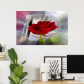 Rote Rose 2 Poster (Heimbüro)