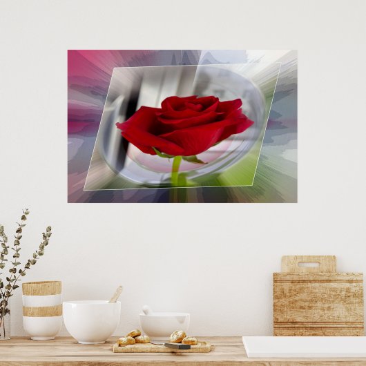 Rote Rose 2 Poster (Küche)
