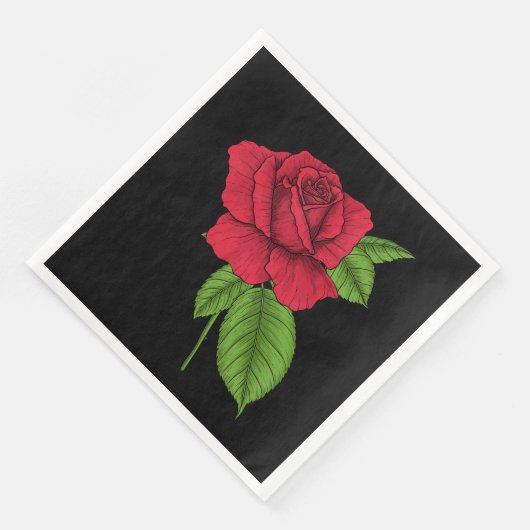 ROTE ROSE 2 SERVIETTE (Ecke)
