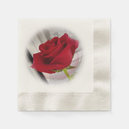 Rote Rose 2 Serviette (Vorderseite)
