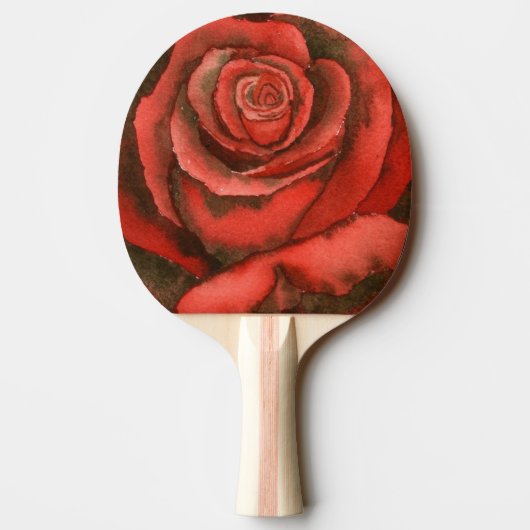 "Rote Rose #3" Ping Pong Paddle Tischtennis Schläger (Rückseite)