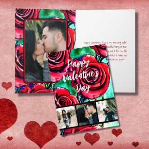 Rote Rose 4 FOTO Valentinstag Liebe zu meiner Ehef Feiertagskarte