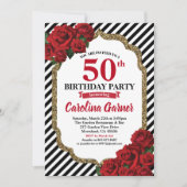 Rote Rose 50. Einladung (Vorderseite)