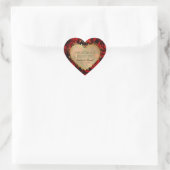 Rote Rose 50. Hochzeitstag Herz-Aufkleber (Tasche)