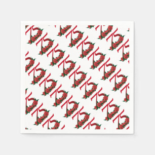 rote Rose 75. Geburtstag Serviette