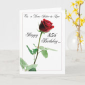 Rote Rose 85. Geburtstag zum Schwiegermeister Karte (Gelbe Blume)