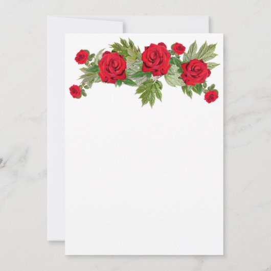 rote Rose Abschluss Einladung (Rückseite)