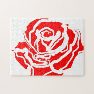 Rote Rose abstrakt Puzzle
