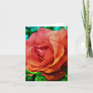 Rote Rose Abstrakte Blume Art Note Card Dankeskarte
