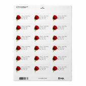 Rote Rose-Adressetiketten Adressaufkleber (Vorne)