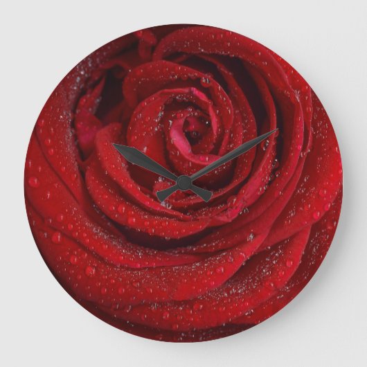Rote Rose Akrylwand Große Wanduhr (Vorderseite)