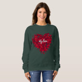 Rote Rose am Valentinstag Sweatshirt (Vorne ganz)
