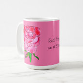 Rote Rose an einem Stiel Kaffeetasse (Vorderseite Links)