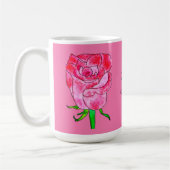 Rote Rose an einem Stiel Kaffeetasse (Links)