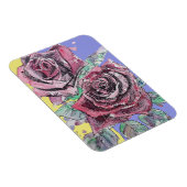 Rote Rose Aquarell Blume Blumengeburt Magnet (Rechte Seite)