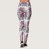Rote Rose Aquarell Blume Rote Flora Leggings (Rückseite)
