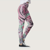 Rote Rose Aquarell Blume Rote Flora Leggings (Rechts)