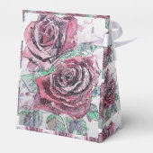 Rote Rose Aquarell und Tintenfisch Party Geschenkschachtel (Rückseite)