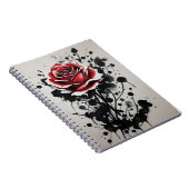 Rote Rose - Aquarellblumen Notizblock (Rechte Seite)