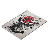 Rote Rose - Aquarellblumen Notizblock (Linke Seite)