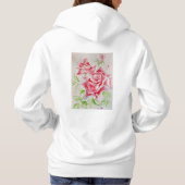 Rote Rose Aquarellfarben Blume Blumenbemalung Rose Hoodie (Rückseite)