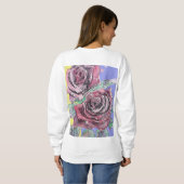 Rote Rose Aquarellfarben Blume Blumenbemalung Rose Sweatshirt (Schwarz voll)