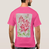 Rote Rose Aquarellfarben Blume Blumenbemalung Rose T-Shirt (Rückseite)