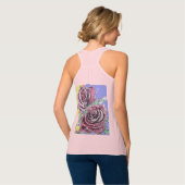 Rote Rose Aquarellfarben Blume Blumenbemalung Rose Tank Top (Rückseite Vollansicht)