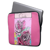 Rote Rose Aquarellfarben Rose Pink iPad Smart Cove Laptopschutzhülle (Vorderseite Links)