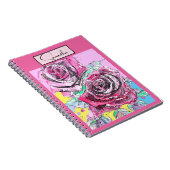 Rote Rose Aquarellfarben Rose Pink iPad Smart Cove Notizblock (Rechte Seite)