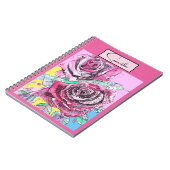 Rote Rose Aquarellfarben Rose Pink iPad Smart Cove Notizblock (Linke Seite)
