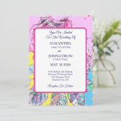 Rote Rose Aquarellfarben Rose Rosa Hochzeit Einlad Einladung (Stehend Vorderseite)