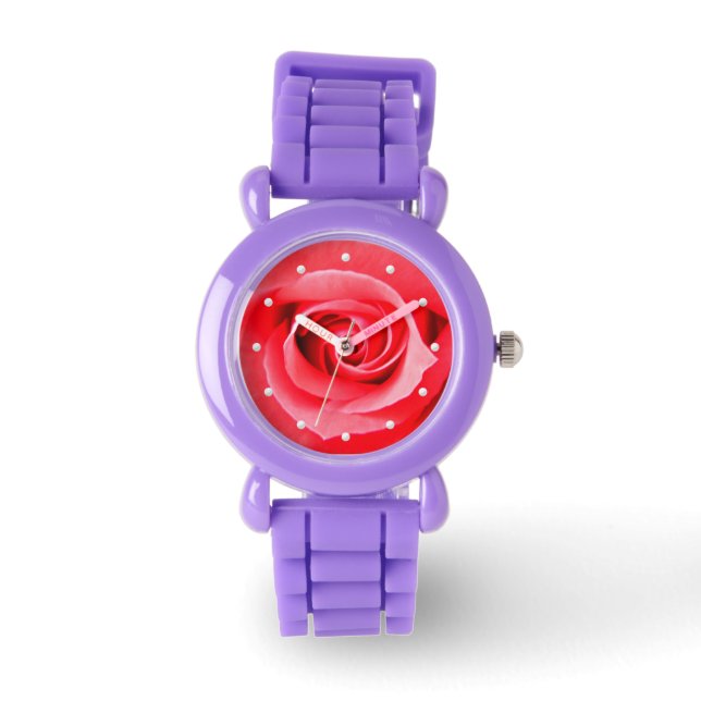 Rote Rose Armbanduhr (Vorderseite)