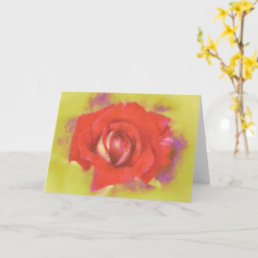 Rote Rose Art Collection Karte (Gelbe Blume)