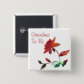 Rote Rose Art Oma Button (Vorne & Hinten)