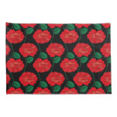 Rote Rose auf dem Schwarzen Kissenkoffer Kissenbezug (Rückseite-Rechts)