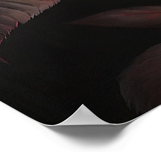 Rote Rose auf dunklem Hintergrund Poster (Ecke)