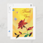 Rote Rose auf Gelb Postkarte (Vorne/Hinten)