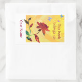 Rote Rose auf Gelb Rechteckiger Aufkleber (Tasche)