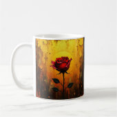 Rote Rose auf Gold Kaffeetasse (Links)