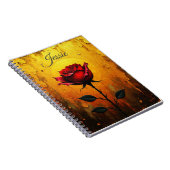 Rote Rose auf Gold  Notizblock (Rechte Seite)