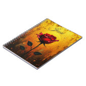 Rote Rose auf Gold  Notizblock (Linke Seite)