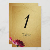 Rote Rose auf Goldhochzeit-Tischnummer Einladung (Vorne/Hinten)