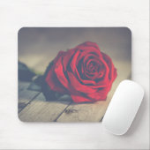 Rote Rose auf Holzböden Kunstdrucken Mousepad (Mit Mouse)