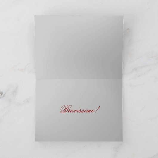 Rote Rose auf Piano Keys-Bravissimo! Karte (Innenseite)