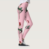 ROTE ROSE AUF PINK LEGGINGS (Rechts)