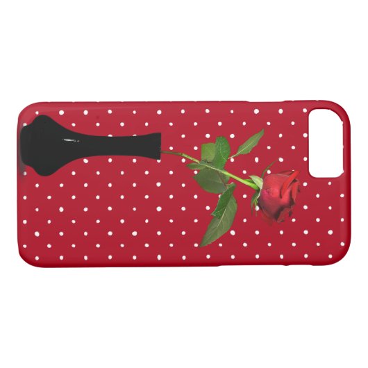 rote Rose auf Polka-Punkten Case-Mate iPhone Hülle (Rückseite (Horizontal))