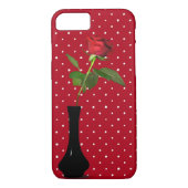 rote Rose auf Polka-Punkten Case-Mate iPhone Hülle (Rückseite)