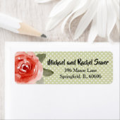 Rote Rose auf Rücksendeadressen-Aufklebern für Lim (Insitu)