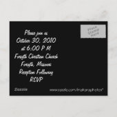 Rote Rose auf Schwarz - Einladung (Rückseite)